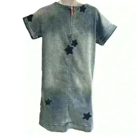 Crewcuts Girls Stars Print Denim Jean Modest Dress Size 14 - Picture 2 of 4